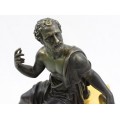 ceas de semineu " Platon ". stil Empire . bronze dore & bronz patinat. cca 1850 Franta